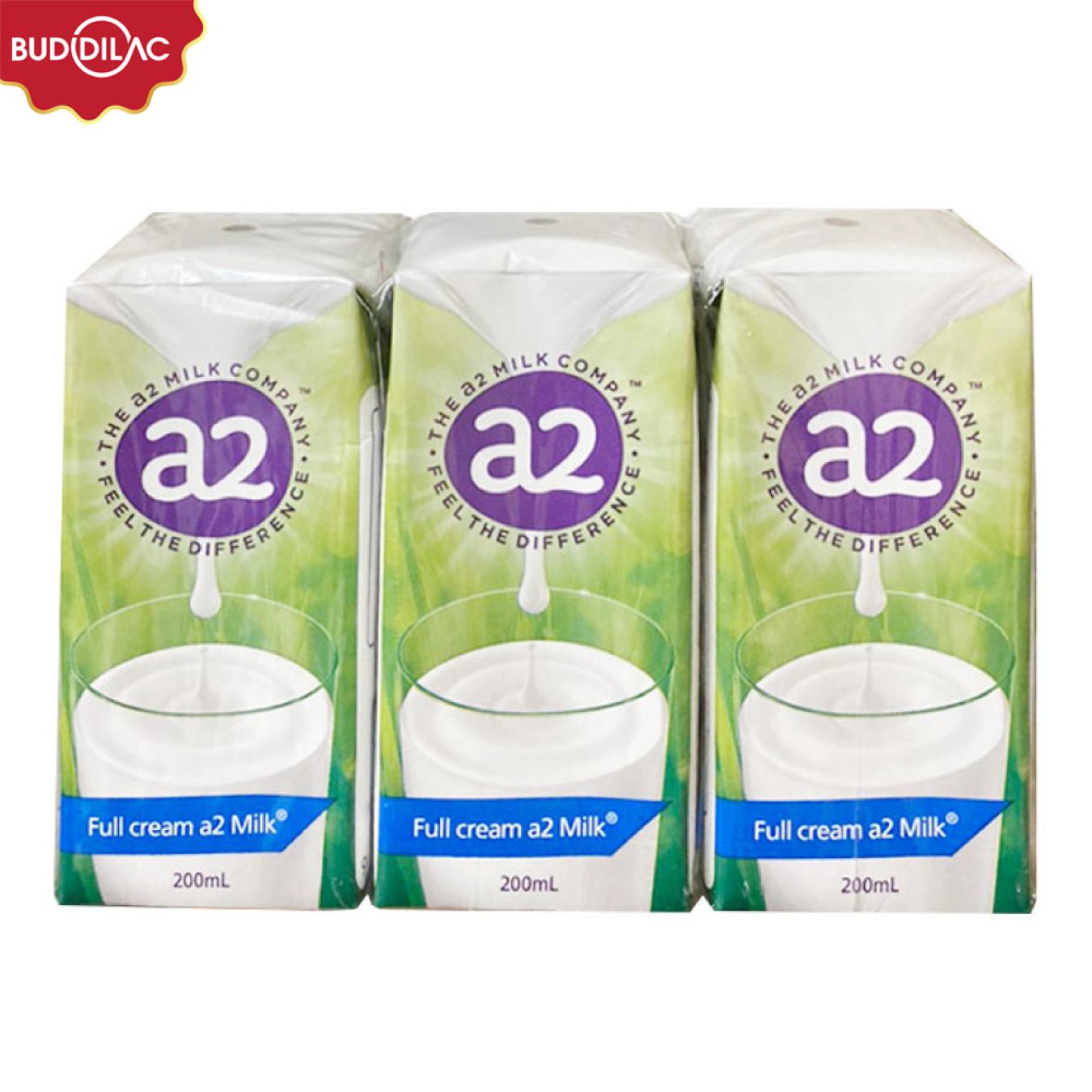 Sữa tươi tiệt trùng nguyên kem a2 200ml (Lốc 6 hộp)