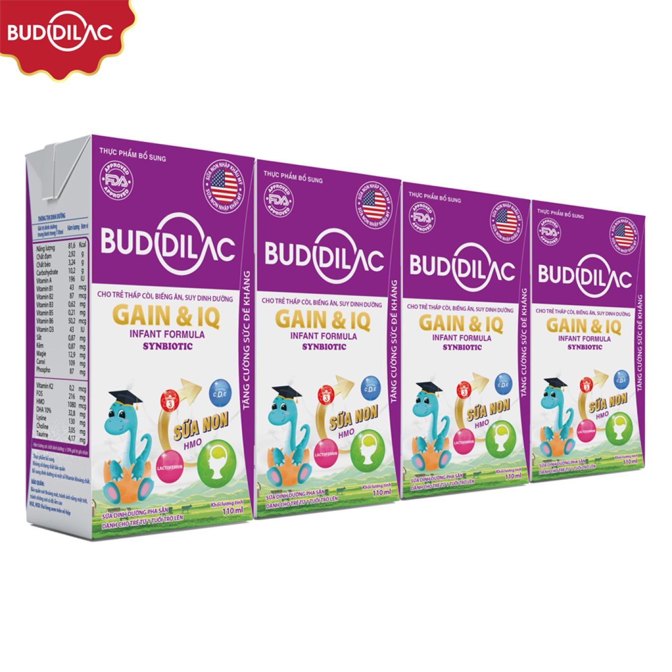 Sữa pha sẵn cao năng lượng Buddilac Gain & IQ 48 hộp